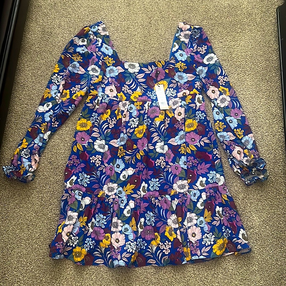 BCBGeneration Blue Floral Mini Dress, Size 6